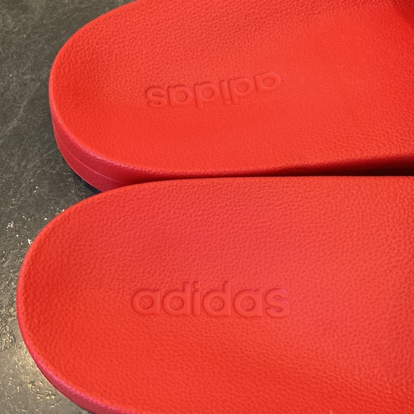 Men adidas cloudfoam red white slides sandals shoes size 18 - new without tags - Picture 6 of 12